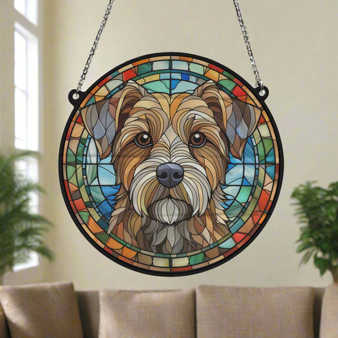 Border Terrier Stained Glass Effect Suncatcher